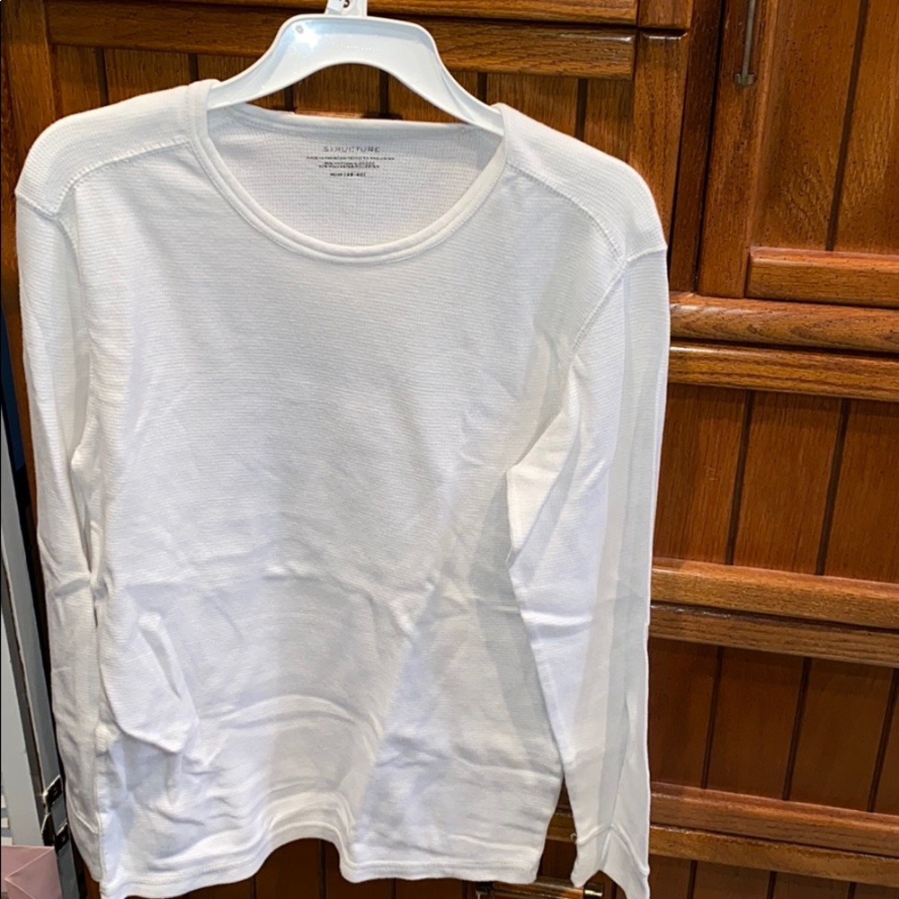 Male White Long Sleeve Thermal (M)